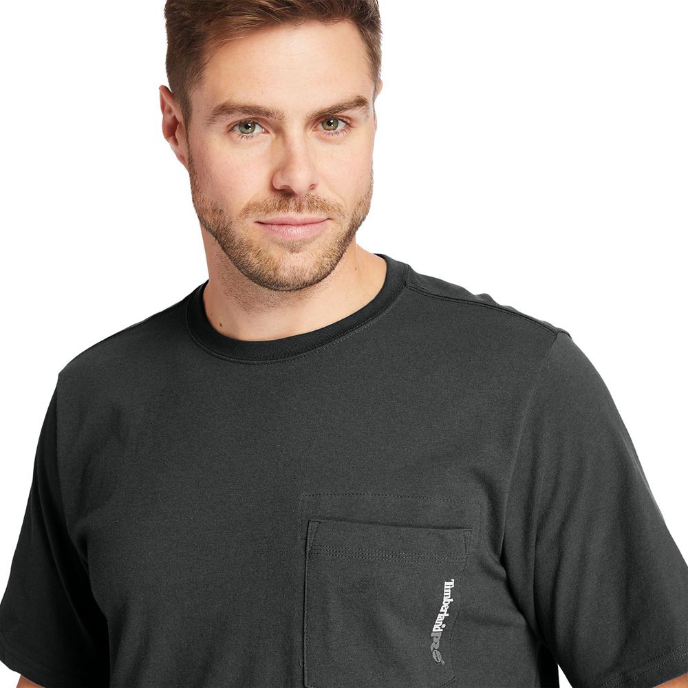 Camisetas Timberland Hombre Pro® Big & Tall Base Plate Short-Sleeve Negras - Chile SYJ-053726